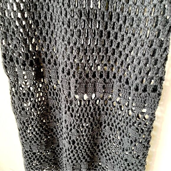Michael Kors Sweater Midi Black Dress Sleeveless Crochet Size XS - Picture 13 of 14